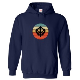 Sikh Khanda Sikhism Religious Retro Sign Print Unisex Kids & Adult Pullover Hoodie